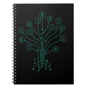 Caderno Espiral Codificação Binária de Árvore Programação de Compu