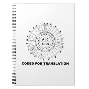 Caderno Espiral Codificado para a tradução (roda do Codon do RNA