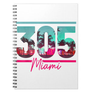Caderno Espiral Código de Área de Miami 305 - Prítico de Palmeiras