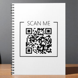 Caderno Espiral Código de QR minimalista que faz a varredura na mi