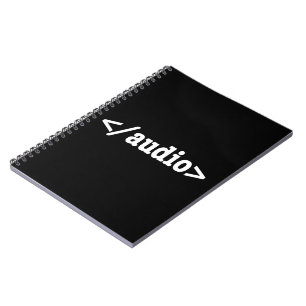 Caderno Espiral Código HTML5 de Fim de Áudio