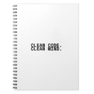 Caderno Espiral Código Limpo Mente Limpa Industrial Minimalista