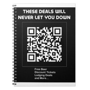 Caderno Espiral Código QR do Rickroll