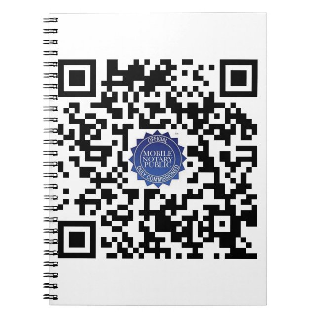 Caderno Espiral Código qr público notário móvel (Frente)