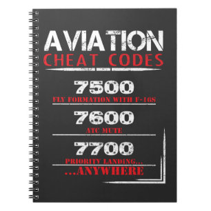 Caderno Espiral Códigos da fraude da aviação - camiseta engraç