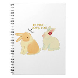 Caderno Espiral Coelhinha Bonita E Casal Citada De Amor - "Querida