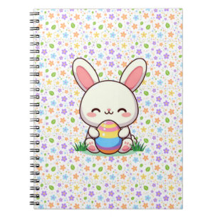 Caderno Espiral Coelhinho bonito de primavera/Páscoa com ovo
