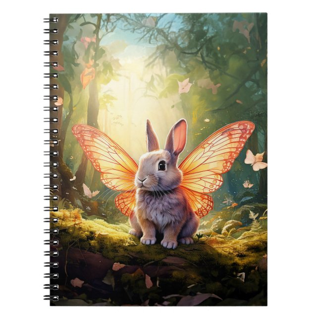 Caderno Espiral Coelhinho branco numa floresta encantada (Frente)