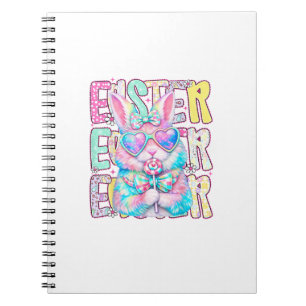 Caderno Espiral Coelhinho da Páscoa Feliz Laço Coquete Dia da Pásc