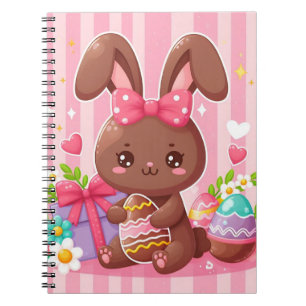 Caderno Espiral Coelhinho de chocolate giro Coelhinho de Páscoa co