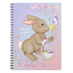 Caderno Espiral Coelhinho de Páscoa e cesta