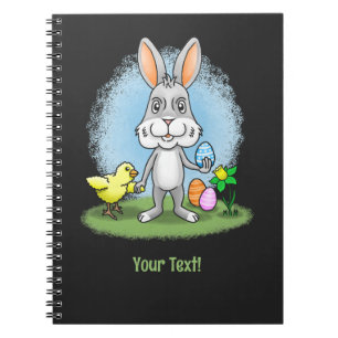 Caderno Espiral Coelhinho de Páscoa fofo e a Galinha