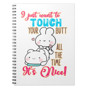 Caderno Espiral Coelhinho Engraçado Fofo Eu Só Quero Tocar Na Sua