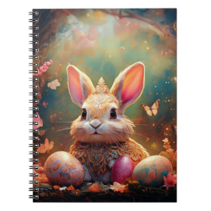 Caderno Espiral Coelhinho felz pascoa com ovos de Páscoa