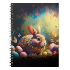 Caderno Espiral Coelhinho felz pascoa com ovos de Páscoa
