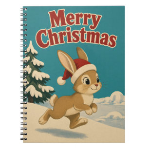Caderno Espiral Coelho Animal de Natal no Quintal Gelado