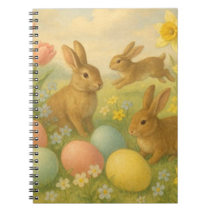 Caderno Espiral Coelho Antigo/Ovo de Páscoa de Coelho/Primavera