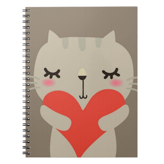 Caderno Espiral Coelho bonito com amor (Frente)