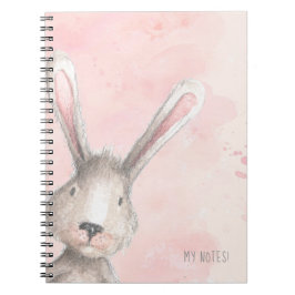 Caderno Espiral Coelho Bunny aquarela Minhas Notas personalizado