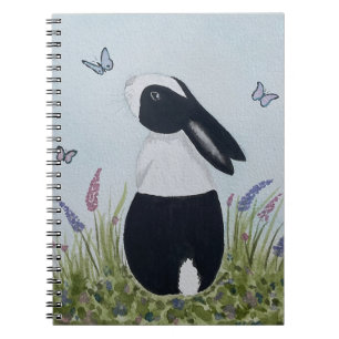Caderno Espiral Coelho Bunny Holandês aquarela