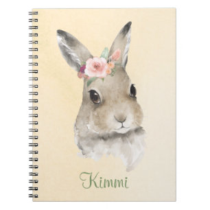 Caderno Espiral Coelho Coelho Aquarela Nome Floral Cujo