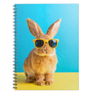 Caderno Espiral coelho com óculos de sol
