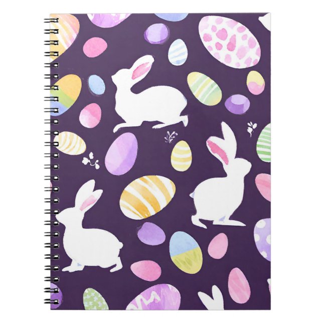 Caderno Espiral coelho com ovos de Páscoa (Frente)