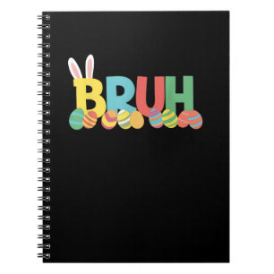 Caderno Espiral Coelho de Páscoa Bruh Meme Fofo Para Crianças _11