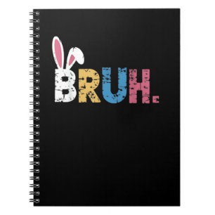 Caderno Espiral Coelho de Páscoa Bruh Meme Fofo Para Crianças _3
