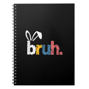 Caderno Espiral Coelho de Páscoa Bruh Meme Fofo Para Crianças _5