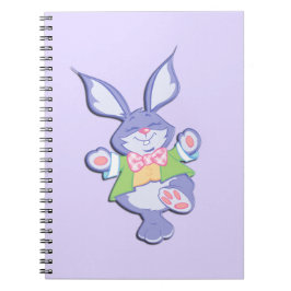 Caderno Espiral Coelho de Páscoa Roxo Dançando