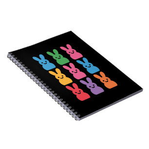 Caderno Espiral Coelho do Dia de Páscoa Ovos Xadrez Leopardo