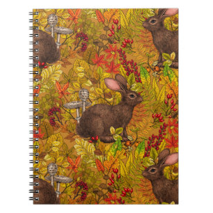 Caderno Espiral Coelho do outono no ocre