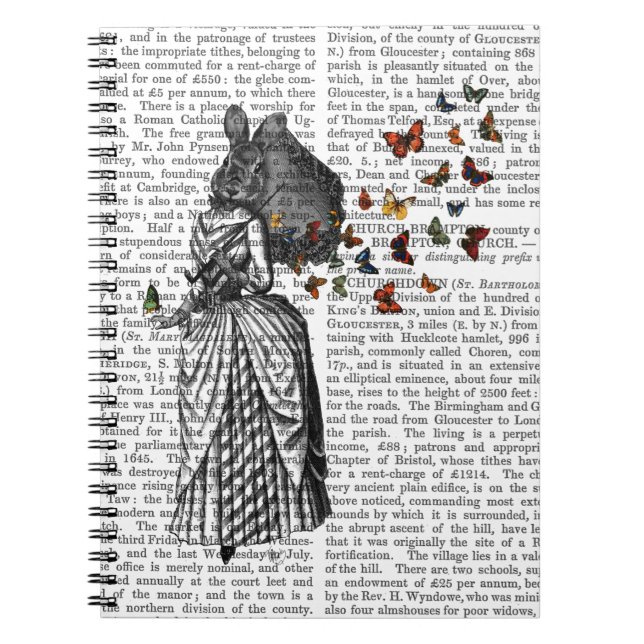 Caderno Espiral Coelho e borboleta Parasol 2 (Frente)