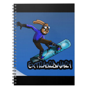 Caderno Espiral Coelho e Snowboard