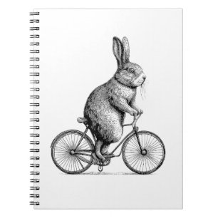Caderno Espiral Coelho Em Bicicleta De Bicicleta De Bicicleta W
