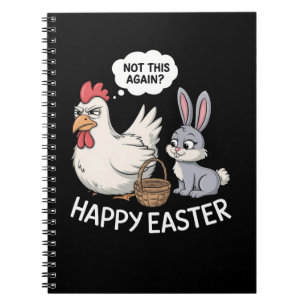 Caderno Espiral Coelho Feliz de Páscoa Frango Coelho Não Isso Nova