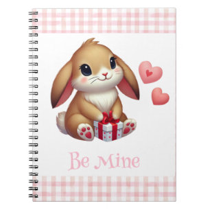 Caderno Espiral Coelho fofo do Dia dos Namorados