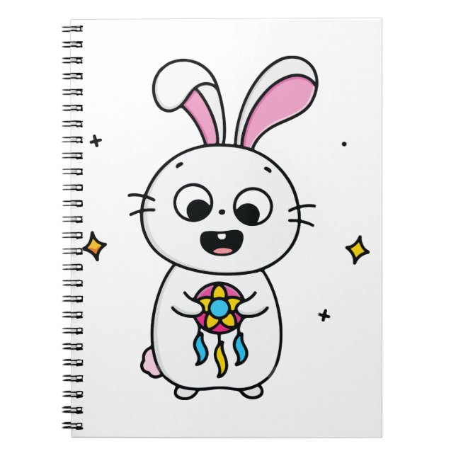 Caderno Espiral Coelho Fofo e Divertido (Frente)