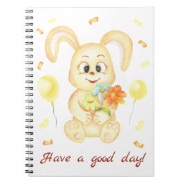 Caderno Espiral Coelho Fofo para um humor positivo 