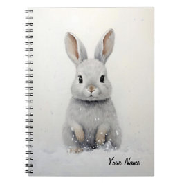 Caderno Espiral Coelho Inverno Personalizado Ama Estético Bonito