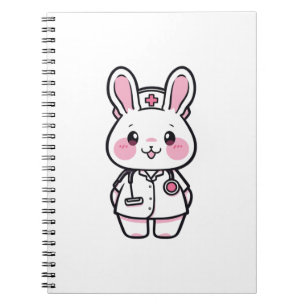 Caderno Espiral Coelho Kawaii como enfermeiro