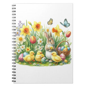Caderno Espiral Coelho/primavera Clássico/Vintage/frango