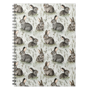 Caderno Espiral Coelhos Cinza da Primavera