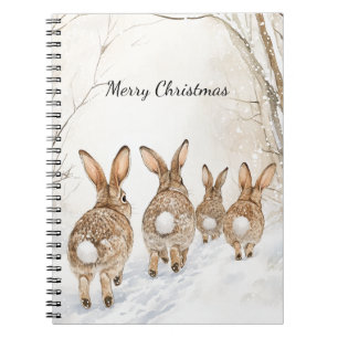 Caderno Espiral Coelhos Madeira Natal de Natal