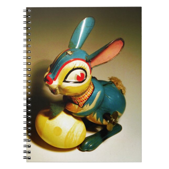 Caderno Espiral coelhos toalha e ovo amarelo páscoa (Frente)