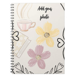 Caderno Espiral Coffee & Flowers Spiral Notebook for Book Lovers