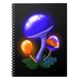 Caderno Espiral Cogumelo Branco Imaginoso Laranja e Azul