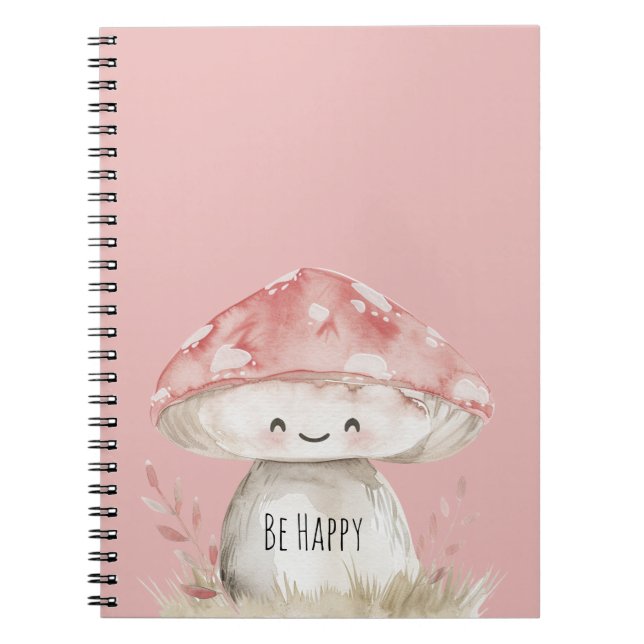 Caderno Espiral Cogumelo Feliz (Frente)