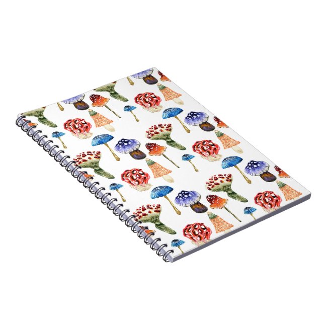 Caderno Espiral Cogumelos de cor aquosa (Lado Direito)